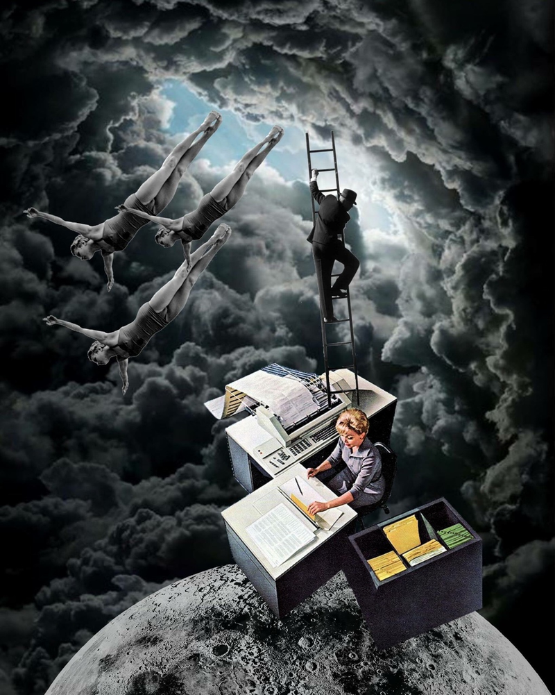 Illustration for article titled These Surreal Science Fiction Collages Are a Wonderful Glimpse into Insanity